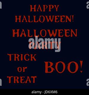 Lettrage halloween - un ensemble de phrases Scary Halloween Illustration de Vecteur