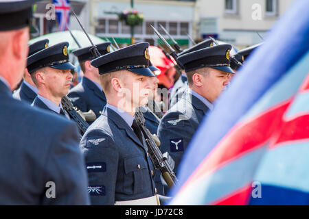 Brampton, au Royaume-Uni. 18 Juin, 2017. RAF Spadeadam a reçu la liberté de Brampton le Juin 18 2017. Crédit : Andrew Cheal/Alamy Live News Banque D'Images