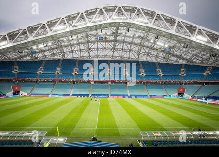 Sochi, Russie. 18 Juin, 2017. Le stade Fisht à Sotchi, Russie, 18 juin 2017. L'Allemagne devra faire face à l'Australie dans le stade sur le 19 juin 2017. Photo : Christian Charisius/dpa/Alamy Live News Banque D'Images