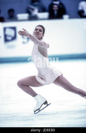 Nancy Kerrigan (USA), médaillé d'argent en compétition aux Jeux Olympiques d'hiver de 1994 Banque D'Images