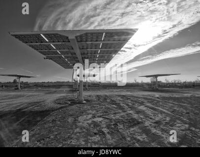 5 MW d'énergie solaire de l'usine de test, Comision Federal de Electricidad, CERRO PRIETO. Le Mexique Banque D'Images