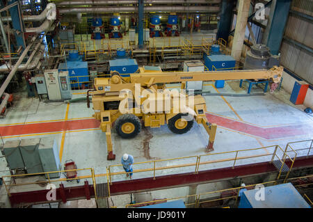 Les travaux d'entretien dans une centrale géothermique CERRO PRIETO, Comision Federal de Electricidad. Le Mexique Banque D'Images