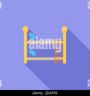 Lit superposé icône. Télévision avec l'icône des vecteur long shadow pour applications web et mobiles. Il peut être utilisé comme logo -, le pictogramme, icône, infographie eleme Illustration de Vecteur