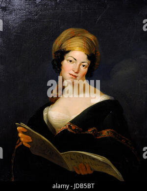 Potrait de Kristina Gerhardi-Frank (ca. 1780-après 1823), 1819. Chanteuse autrichienne, épouse du Professeur Josef Frank. Par peintre Jan Rustem (1762-1835). Huile sur toile. Vilnius Photo Gallery. La Lituanie. Banque D'Images