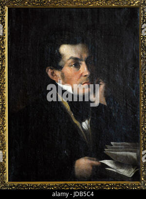 Rosolovskis Stanislovas (1797-1855). Docteur en médecine, poète, publiciste. Copie. Portrait par Wankowick Walenty peintre lituanienne (1800-1842). Vilnius Photo Gallery. La Lituanie. Banque D'Images