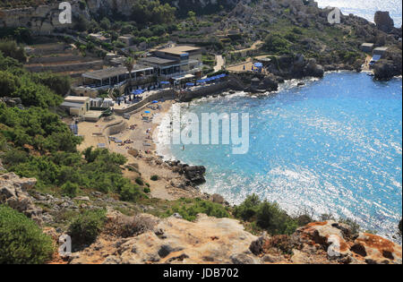 Plage de Paradise Bay, Marfa péninsule, près de Cirkewwa, République de Malte Banque D'Images