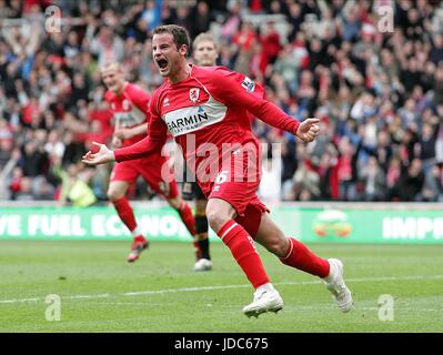 MATTHEW BATES REND 2-1 MIDDLESBROUGH V HULL CITY MIDDLESBROUGH ANGLETERRE RIVERSIDE LE 11 AVRIL 2009 Banque D'Images