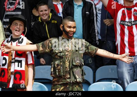 FANS DE SHEFFIELD UNITED DANS LE S CRYSTAL PALACE V SHEFFIELD UNI SELHURST PARK Londres Angleterre 03 Mai 2009 Banque D'Images