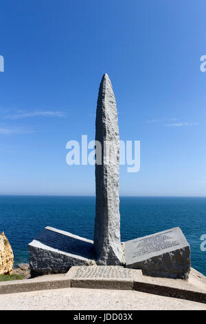 Le Mémorial de Rangers sur la Pointe du Hoc, Normandie, France Banque D'Images