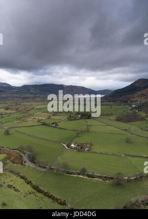 Vue aérienne de Applethwaite vers Bassenthwaite Banque D'Images