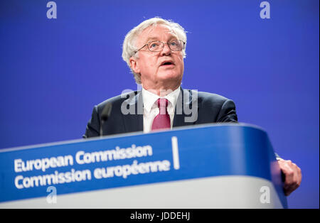 Bruxelles, Bxl, Belgique. 19 Juin, 2017. Secrétaire d'État britannique pour sortir de l'Union européenne David Davis donner une conférence de presse à l'issue d'une réunion au Conseil de l'UE à Bruxelles, Belgique le 19.06.2017 par Wiktor Dabkowski Wiktor Dabkowski/crédit : ZUMA Wire/Alamy Live News Banque D'Images