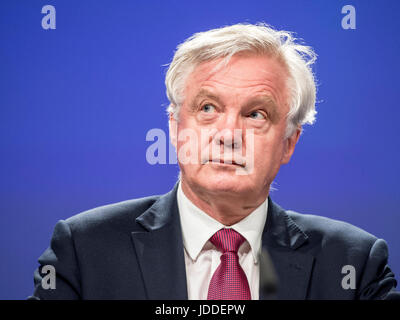 Bruxelles, Belgique. 19 Juin, 2017. Secrétaire d'État britannique pour sortir de l'Union européenne David Davis donner une conférence de presse à l'issue d'une réunion au Conseil de l'UE à Bruxelles, Belgique le 19.06.2017 par Wiktor Dabkowski | Conditions de crédit dans le monde entier : dpa/Alamy Live News Banque D'Images