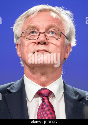 Bruxelles, Belgique. 19 Juin, 2017. Secrétaire d'État britannique pour sortir de l'Union européenne David Davis donner une conférence de presse à l'issue d'une réunion au Conseil de l'UE à Bruxelles, Belgique le 19.06.2017 par Wiktor Dabkowski | Conditions de crédit dans le monde entier : dpa/Alamy Live News Banque D'Images