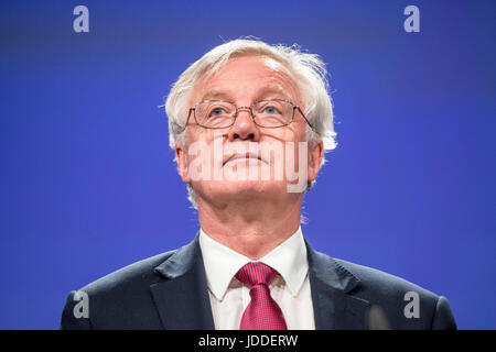 Bruxelles, Belgique. 19 Juin, 2017. Secrétaire d'État britannique pour sortir de l'Union européenne David Davis donner une conférence de presse à l'issue d'une réunion au Conseil de l'UE à Bruxelles, Belgique le 19.06.2017 par Wiktor Dabkowski | Conditions de crédit dans le monde entier : dpa/Alamy Live News Banque D'Images