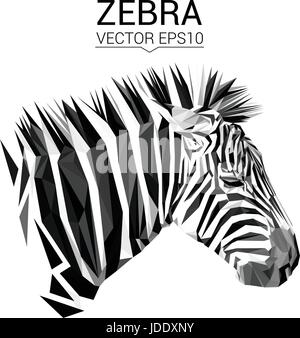 Animal Zebra design poly faible. Illustration de Vecteur