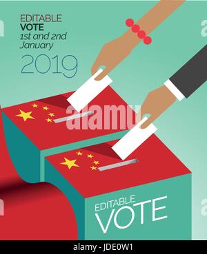Vote élection fort en Chine Illustration de Vecteur