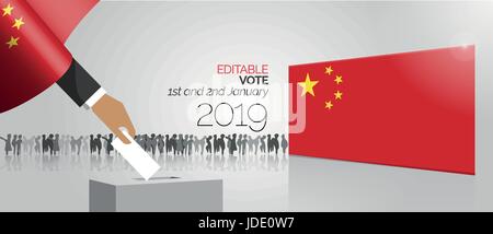 Vote élection fort en Chine Illustration de Vecteur