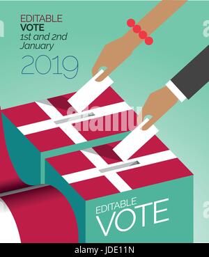 Vote élection fort au Danemark Illustration de Vecteur