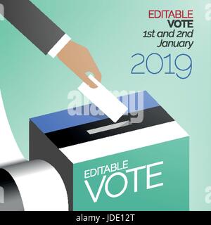 Vote élection fort en Estonie Illustration de Vecteur