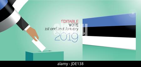 Vote élection fort en Estonie Illustration de Vecteur