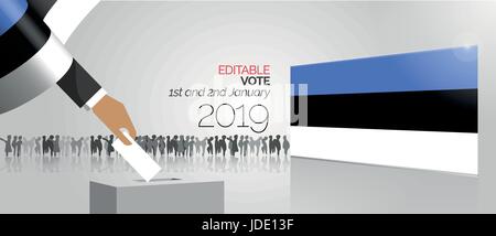 Vote élection fort en Estonie Illustration de Vecteur