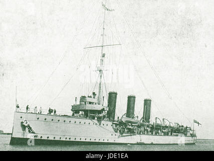 Le HMS Pathfinder coulé par torpedo en 1914 Banque D'Images