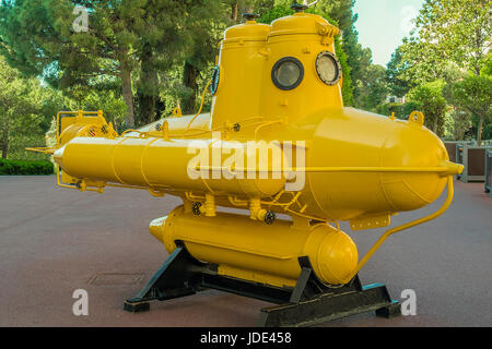 Sous-marin jaune, à l'extérieur de l'Institut océanographique, Monaco Monte Carlo Banque D'Images