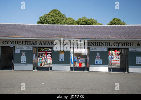 Vue générale du Royal Welsh Showground, Llanelwedd, Builth Wells, Powys, Wales, UK, 19 juillet 2016. Banque D'Images