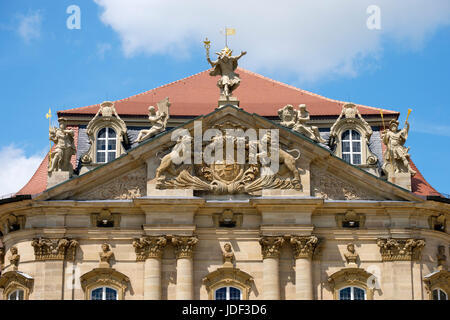 Détail sur la façade sud, le château de Weißenstein, Pommersfelden, Haute-Franconie, Franconia, Bavaria, Germany Banque D'Images