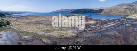 Vue aérienne de Loch Scridain, Loch Beg, île de Mull, Hébrides intérieures, l'Argyll and Bute Banque D'Images