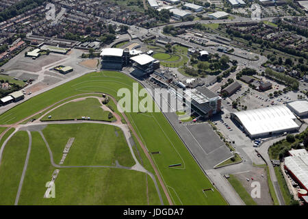 Vue aérienne de l'Hippodrome Aintree à Liverpool, Royaume-Uni Banque D'Images