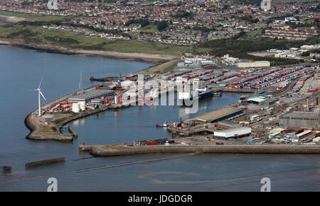Vue aérienne du port de Heysham, Lancashire, UK Banque D'Images