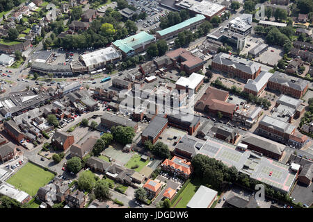 Vue aérienne du centre-ville de Wilmslow, Cheshire, Royaume-Uni Banque D'Images