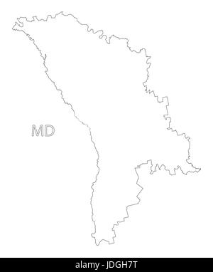 Carte silhouette contour Moldova forme noire avec illustration Illustration de Vecteur