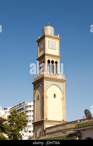 Tour de l'horloge dans la vieille Médina de Casablanca, Maroc Banque D'Images