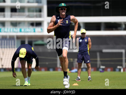 L'Afrique du Sud Morne Morkel au cours d'une session de filets à l'Ageas Bowl, Southampton. Banque D'Images