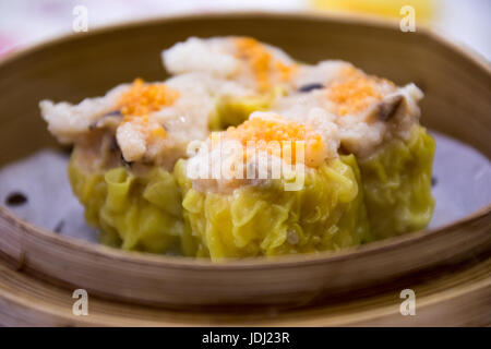 Shu mai dimsum de porc à Hong Kong Banque D'Images