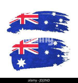 Grunge brush stroke avec drapeau national australien isolated on white Illustration de Vecteur