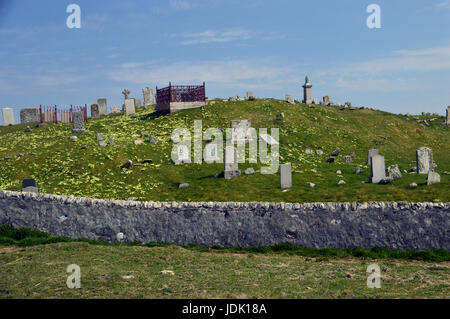 L'ancien cimetière & cimetière de Clachan Sands (Clachan Shannda) à l'Île de North Uist, Hébrides extérieures,Îles écossaises, Ecosse, Royaume-Uni. Banque D'Images