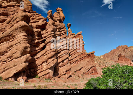 Les doigts de singe, spectaculaire red rock formation calcaire, paysage près de Aci Ouglif et Gorges de Dades, Maroc, Afrique Banque D'Images