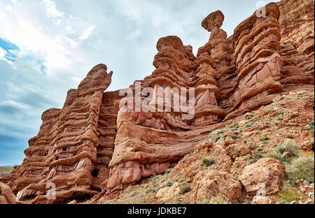 Les doigts de singe, spectaculaire red rock formation calcaire, paysage près de Aci Ouglif et Gorges de Dades, Maroc, Afrique Banque D'Images