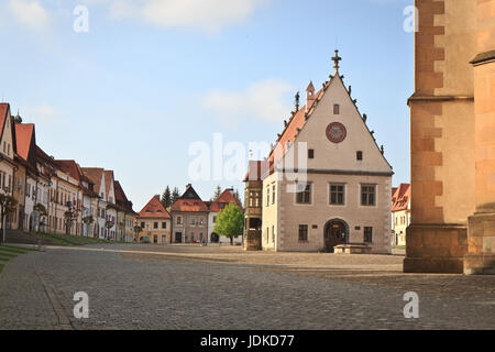 La place principale de Bardejov, Slovaquie Banque D'Images