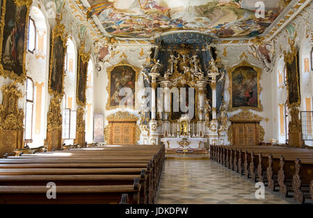 Damian asam, baroque, rococo construit en 1736, dekenfresko de cosmas europe, Allemagne, Bavière, Berlin, asam église, maria de vict Banque D'Images