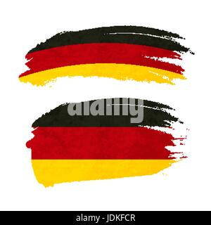 Grunge brush stroke with Allemagne drapeau national isolated on white Illustration de Vecteur