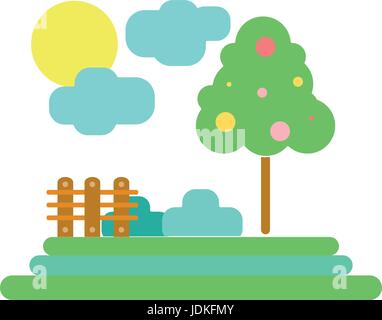 Counds avec pluie et laine grille d'arbre Illustration de Vecteur