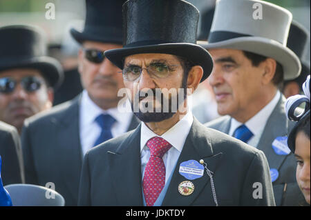 Royal Ascot, Berkshire, Royaume-Uni. Cheikh Mohammed Al Maktoum à Royal Ascot 20 juin 2017. Crédit : John Beasley/Alamy Banque D'Images