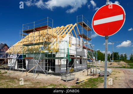 Nouvelle construction d'une maison à Hambourg, Neubau eines Hauses à Hambourg Banque D'Images