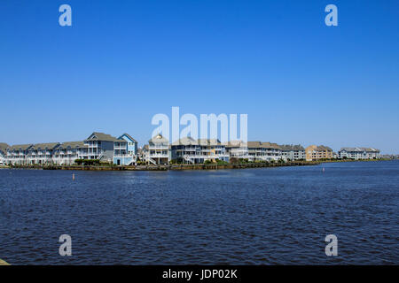 Maisons de Plage le long de pamlico sound Manteo Outer Banks de la Caroline du Nord Banque D'Images