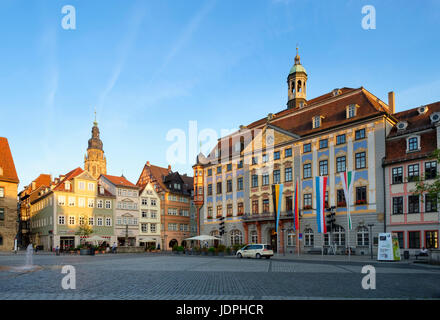 Hôtel de ville sur la place du marché avec l'église Saint-Moritz, guanaco, Haute-Franconie, Franconia, Bavaria, Germany Banque D'Images