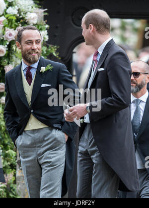 Le mariage de Pippa Middleton et James Matthews à l'église de Saint Marc, Englefield. En présence de Catherine Middleton, Prince William, Prince George et la princesse Charlotte avec : James Middleton, le Prince William Où : Englefield, Royaume-Uni Quand : 20 mai 2017 Source : WENN.com Banque D'Images